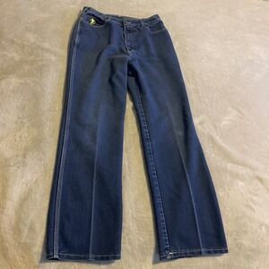 Vintage Braxton Stretch Jeans Womens 32 Blue Denim Embroidered Flared Leg 30x30